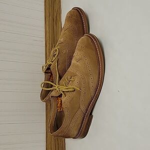 Men's sz 9.5 tan suede oxfords by Fossil